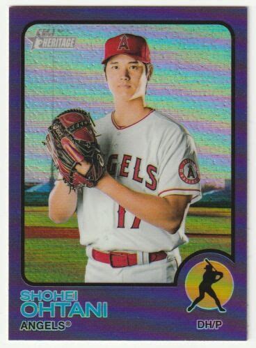 Shohei Ohtani Topps Heritage Chrome Purple Refractor Los