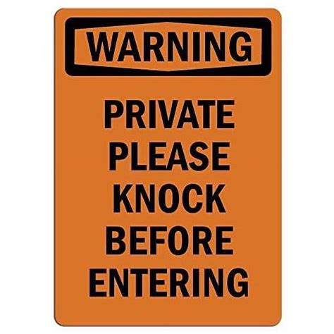 Warning Sign Private Please Knock Before Entering Label Decal