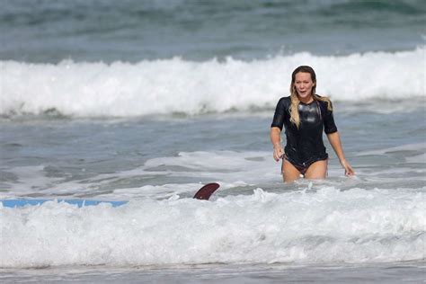Hilary Duff In Bikini Bottoms Surfing 2016 17 GotCeleb