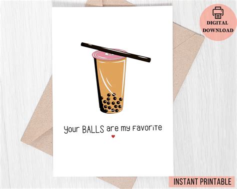 Bubble Tea, Boba Pun, Funny Valentine's, Anniversary, Love Card ...