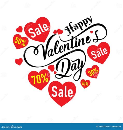 Happy Valentines Day Sale Banner Poster Design Stock Vector