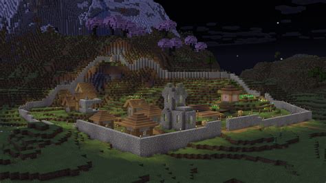 Just built a wall around my village. : r/Minecraft