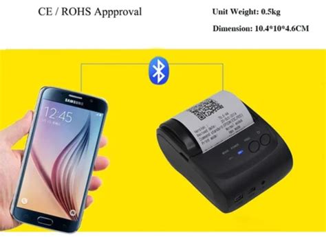 Pos 5802ld Mini Portable Printer Rechargeable Thermal Receipt Bluetooth Or Cable 58mm Paper