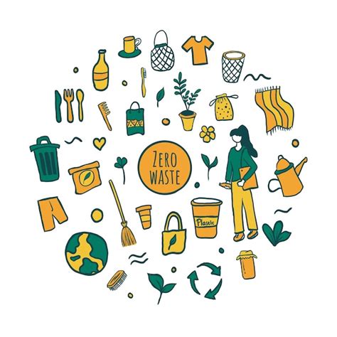 Premium Vector Vector Illustration Of Zero Waste Doodle