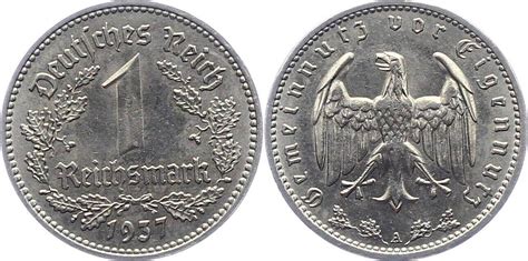 Drittes Reich Reichsmark 1937 A Fast vorzüglich MA Shops