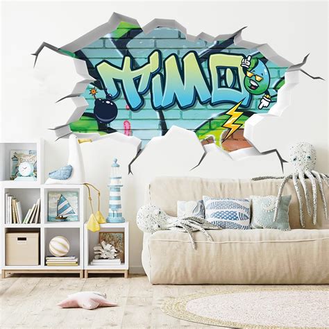 Tjapalovr156 3D Wandtattoo Graffiti Name Wandaufkleber Kinderzimmer