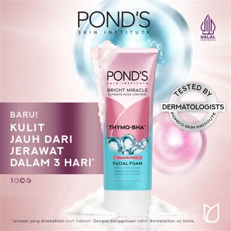 Promo Ponds Bright Miracle Facial Foam Acne Solution 100gr Unilever Mall Tokopedia