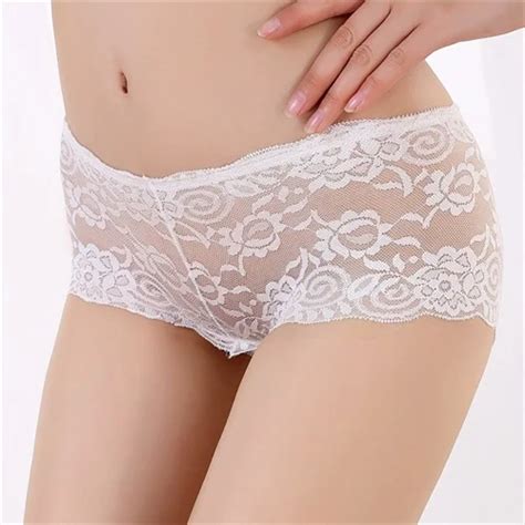 New Sexy Sheer Lace Rosy Undershorts Butterfly Accent Women Panties See