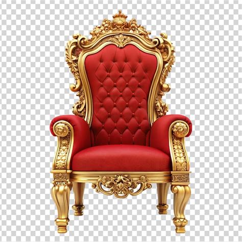 Premium Psd A Fancy Chair With A Red Velvet Seat On Transparent
