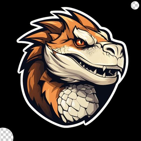 Premium Psd Bearded Dragon Mascot Logo Png Transparent