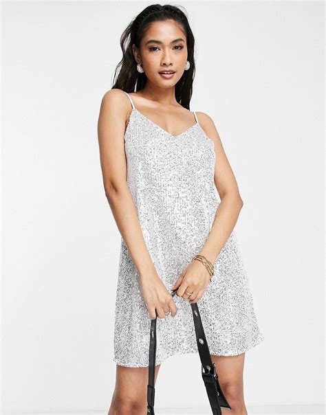 Sequin Mini Dress White Mini Dress Asos River Island Dresses Extra