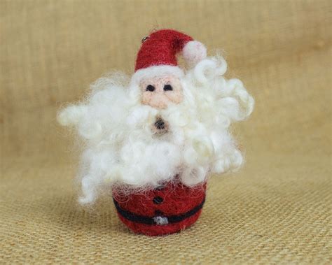 Needle Felted Santa Ornament Kit | Etsy