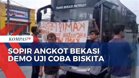 Uji Coba Biskita Trans Bekasi Patriot Didemo Sejumlah Sopir Angkot