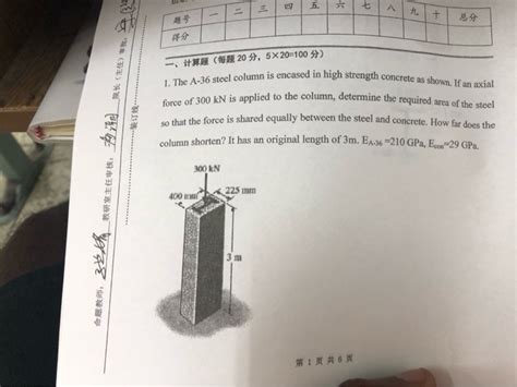 Solved The A Steel Column Is Encased In High Strength Chegg