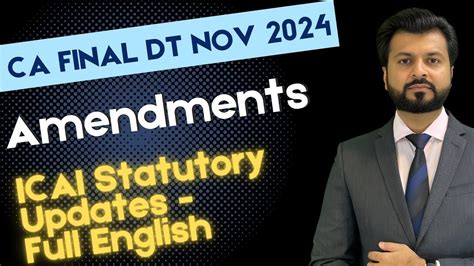 Amendments Icai Statutory Updates Ca Final Dt Nov By Ca