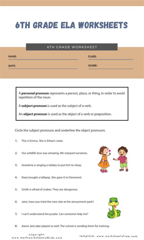 Common Core Ela Worksheets Grade 6