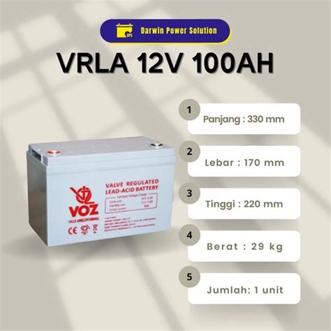 Jual Voz Baterai Aki Kering Vrla Agm 12v 100ah Short Accu Kering 100 Ah