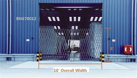 8’ High Durable Metal Accordion Gate , Grey / Black Expandable Security ...