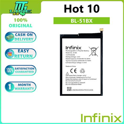 Original Infinix Hot Battery Bl Bx Mah Capacity Shopee Philippines