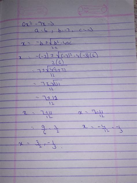 Find The Zeros Of The Following Quadratic Polynomials 6x² 3 7x And