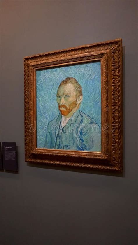 Visitor Near The Self Portrait By Vincent Van Gogh Painting In Museum D