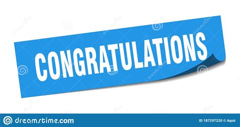 Congratulations Sticker Congratulations Square Isolated Sign Stock