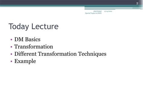 SOLUTION Dimensional Modeling Transformation And Transformation