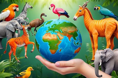 Dia Da Terra Ou Conceito Do Dia Mundial Dos Animais Salve O Planeta