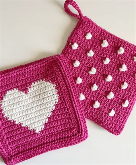 Crochet Heart Hot Pad Free Crochet Pattern Craftorator