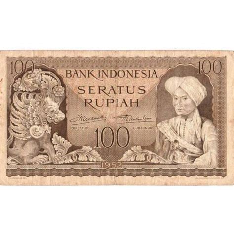 Jual Uang Kuno Lama 100 Rupiah Seri Budaya Tahun 1952 Langka Di Lapak