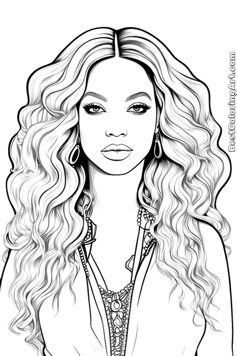 Beyonce Coloring Page Coloring Pages BestColoringArt