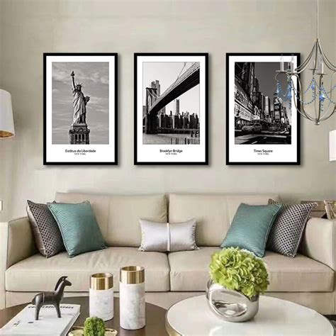 Quadro Decorativo Cidade New York Preto E Branco Sala Casa Elo