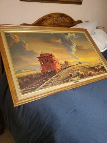 Vtg Paul Detlefsen The Red Caboose Union Pacific Print Original Frame