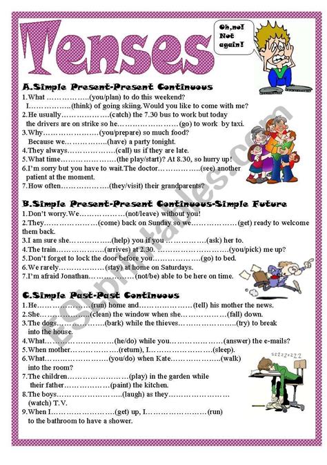 Tenses Worksheets For Grade 5 Pdf