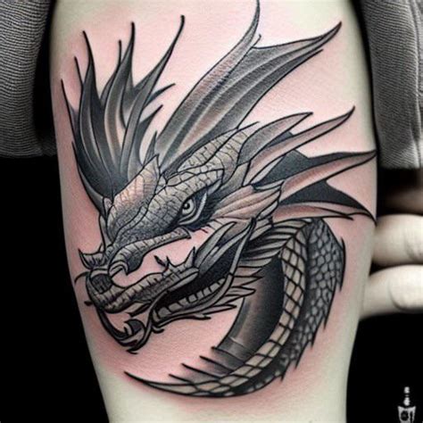 Dragon tattoo. I think this turned out pretty cool : r/nightcafe