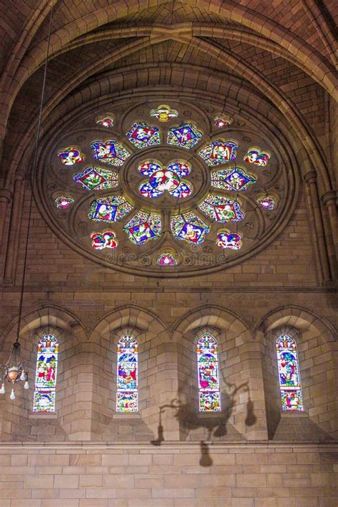 Brisbane Australia Vitrales En La Catedral De San Esteban Es La Iglesia