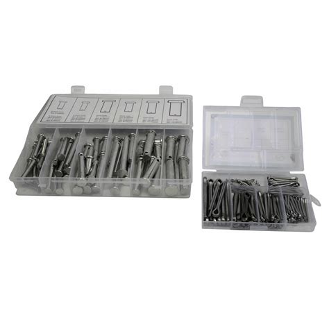 60 Piece Clevis Pin Kit And 230 Piece Cotter Pin Grab Kit Assortment Twin Eagle Imports