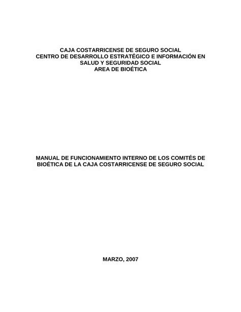 Pdf Manual De Funcionamiento Interno De Los Cuidado De La Salud