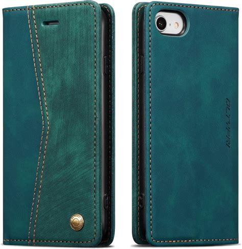 QLTYPRI Wallet Case For IPhone 7 8 SE 2020 SE 2022 Vintage PU Leather