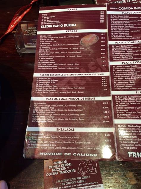 Menu At Friends Doner Kebap Restaurant Valencia