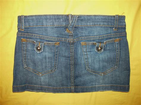 Refuge Women S Denim Mini Skirt W Front Back Pocket Gem