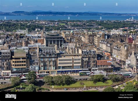 Cityscape From Edinburgh Castle Princes Street Edinburgh Scotland