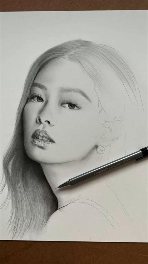 Portrait Drawing Of Jennie From Blackpink By Nadia Moreno Nache Jennie