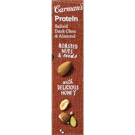 Carman S Protein Bars Salted Dark Choc Almond Pack Woolworths