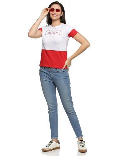 Half Sleeve Womens Cut Colour Round Neck Tshirt Casual Wear Size Medium At Rs 180piece In