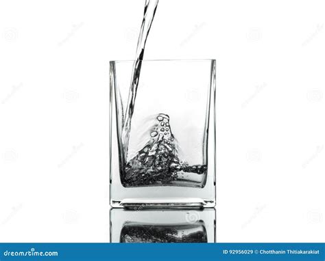 Pouring Water Into The Glass Isolated On White Background Stock Image Image Of Nectar Flow