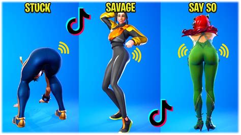 All Tiktok And Icon Series Dance Emotes Showcased With Every Hot Female Fortnite Skin 😍 ️ Youtube