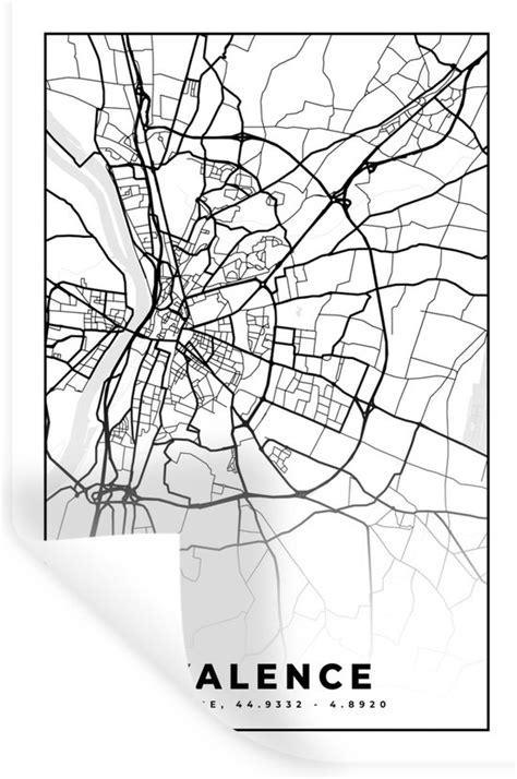 Muurstickers Sticker Folie Frankrijk Plattegrond Stadskaart