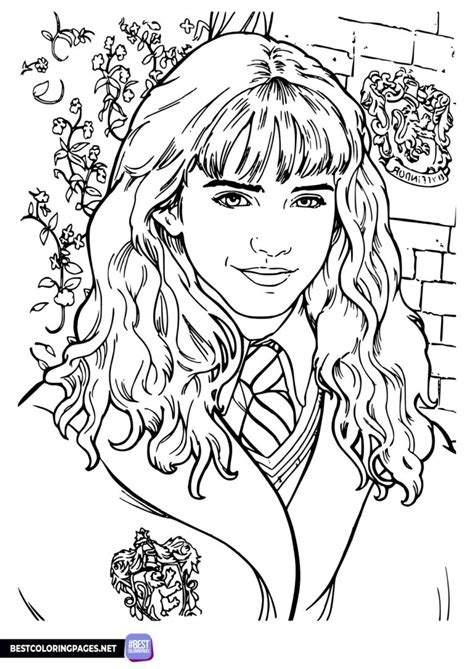 Hermione Granger Harry Potter Coloring Page Free Printable Coloring Pages