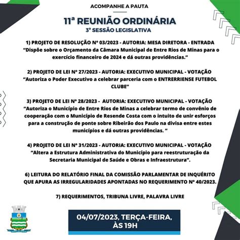 Confira a pauta da reunião desta terça feira 04 de julho Câmara